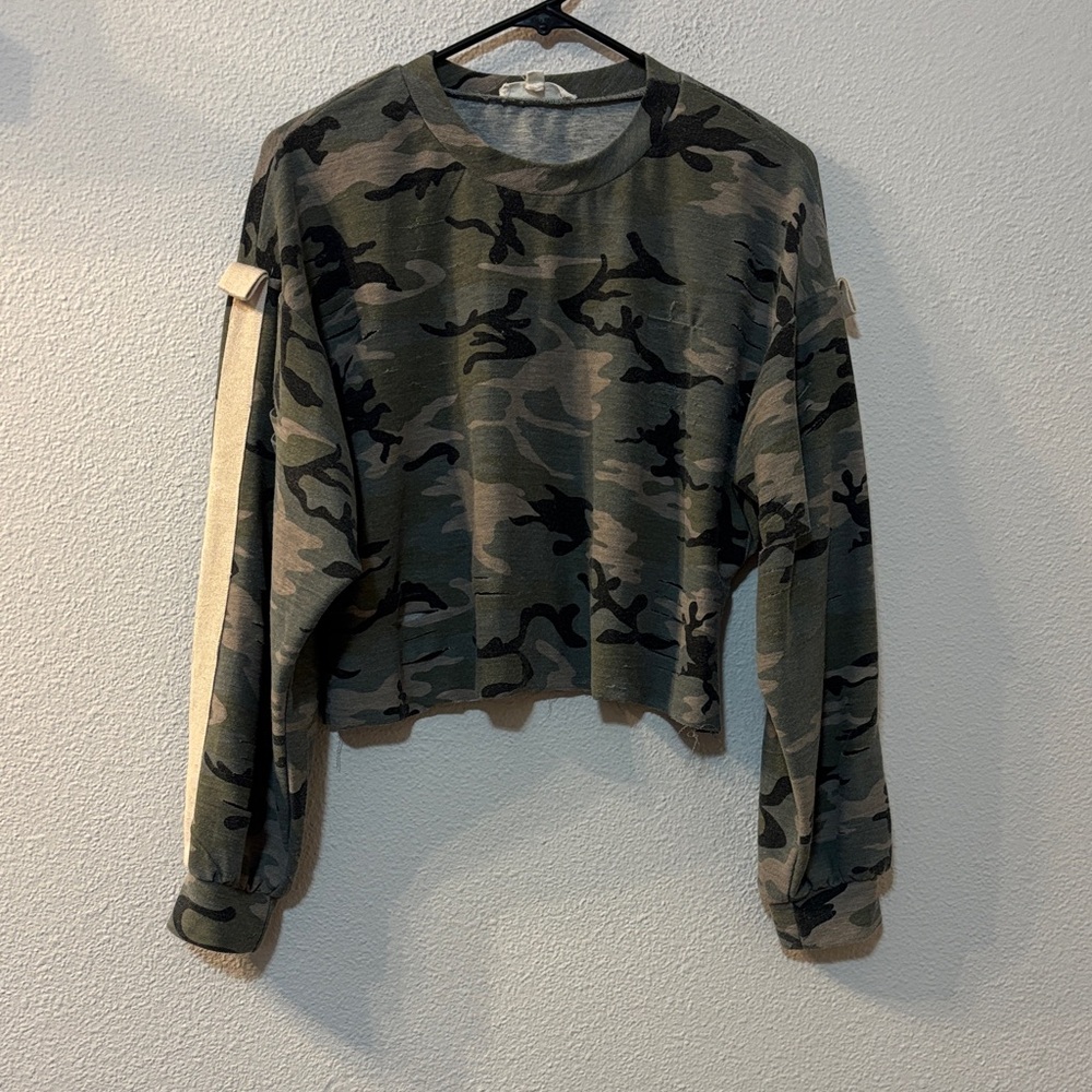 Dance & Marvel Distressed Camouflage Top